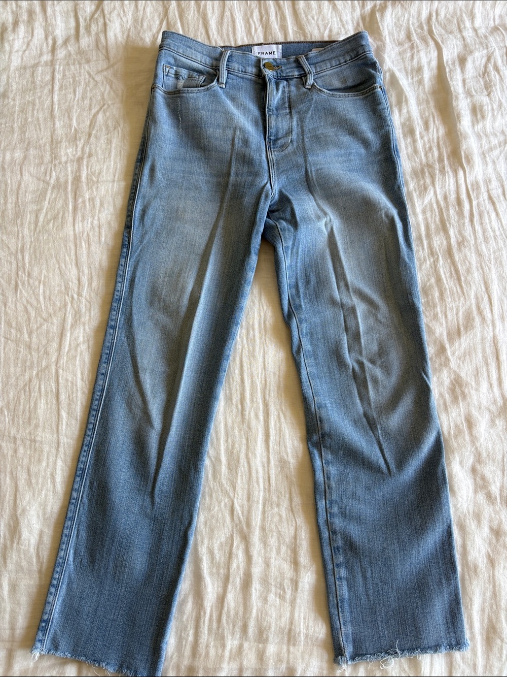 Frame Denim Light Wash Straight-Leg Jeans
